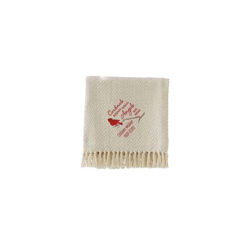 Personalization Universe Personalized Memorial Afghan Throw Blanket, Cardinals Appear When Angels are Near, Customized Sympathy Gift, 100% Cotton, Machine Washable, Custom Blanket - 50" W x 60" L