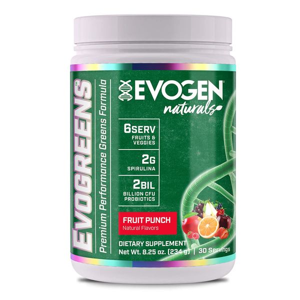 Evogen Evogreens | Premium Performance Greens Superfood, Spirulina, Pomegranate, Probiotics, Kale | 30 Servings … (Fruit Punch, 30 Servings)