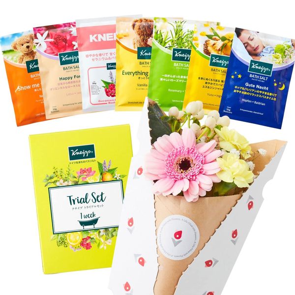 Kneipp Bath Salt (Flower Delivery Card Gift Set) Kneipp Trial Set Bloomy bloomee Cosmetics Bath Salt Assortment Gift Birthday Anniversary Wedding Gift Housewarming Celebration Thank You Mother Woman Girlfriend Sister Parents