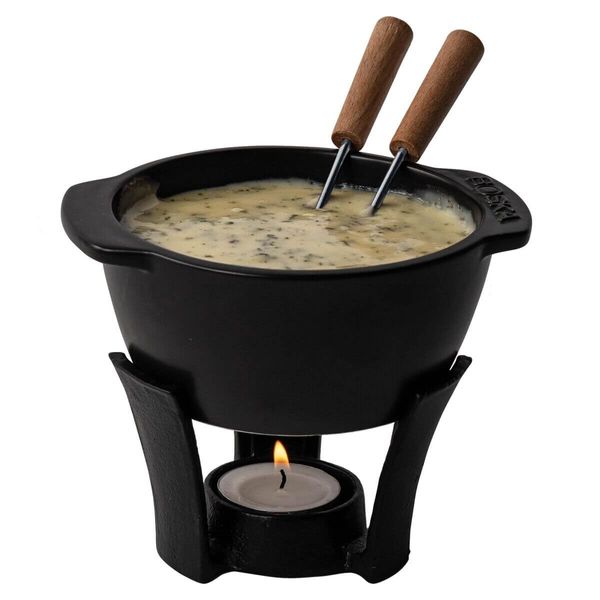 Boska Party Mini Fondue Set for Cheese Fondue and Sauce / 300 ml Dishwasher Safe Fondue Pot