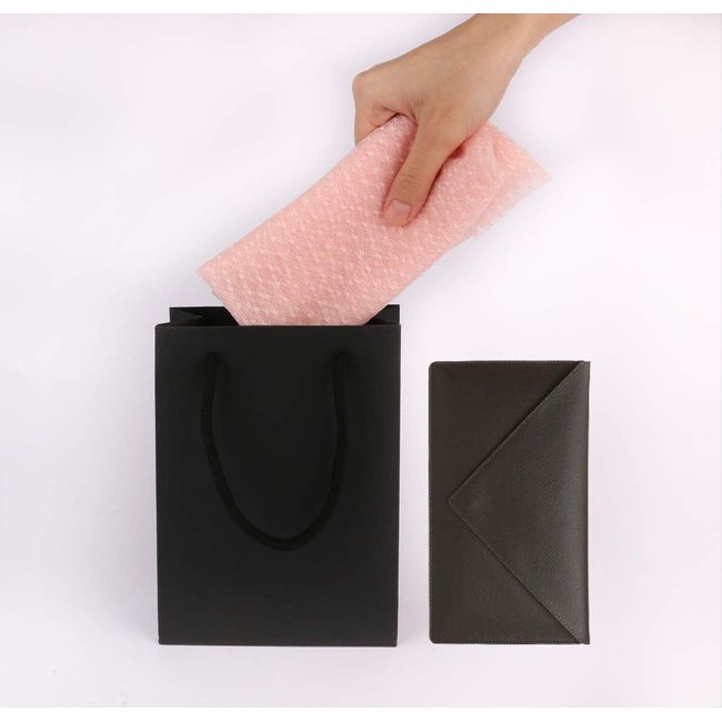 Katkitchen Small Gift Bags, 50 Pcs Black Kraft Gift Bags with Cotton Handle