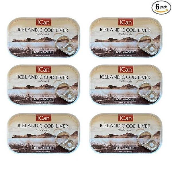 Icelandic Cod Liver Wild Caught Slice 4oz. (PACK OF 6 CANS)