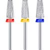 3 Pieces Nail Carbide 5 in 1 Bit Multi-function Tapered Shaping Nail Drill Carbide Nail Drill Bit Use for both Left to Right Handed, 3/32 Inch Nail Bit for Fast Remove Acrylic Gel Nail (Silver)