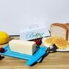 Ceramic Butter Dish Set with Lid, Blue Serving Tray and Spreader Knife