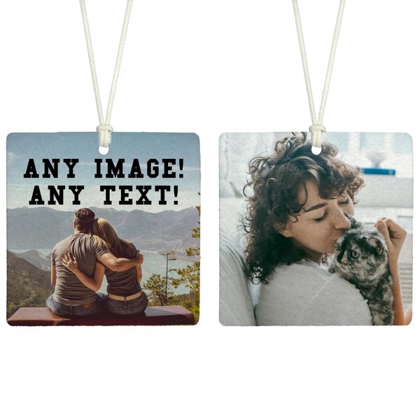 Custom Image | Square Shaped | Personalised REUSABLE Double Sided Car Air Freshener