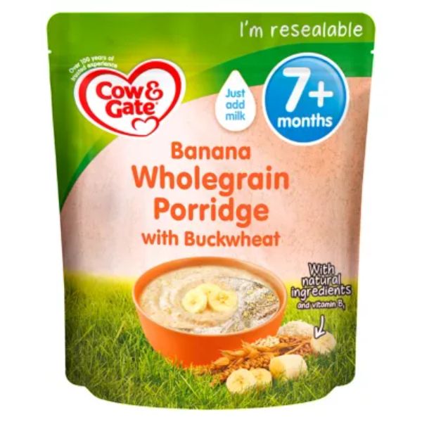 Cow & Gate Banana Wholegrain Porridge Baby Cereal 7+ Months 200g