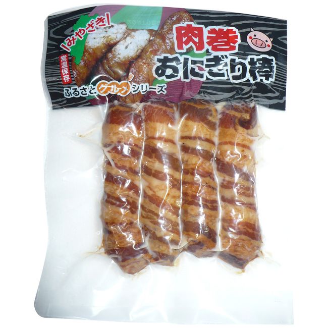 Miyazaki N Foods Meat Roll Rice Ball Sticks, 1.8 oz (50 g) x 4 Bottles