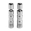QWORK® 2Pcs Thin Wall Spark Plug Socket, 3/8 Inch 12-Point Universal Joint Magnetic Swivel Socket Removal Tool (14mm & 16mm)