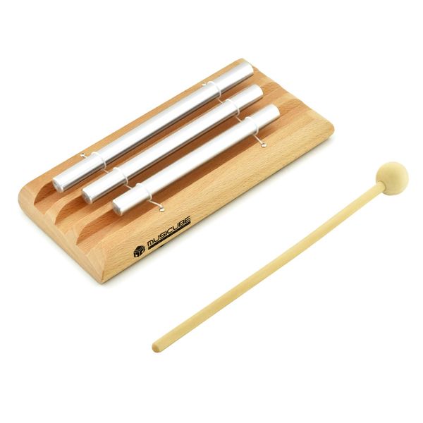 MUSICUBE Meditation Chime with 3 Tone (C-E-G) Wooden Hand-held Chimes for Classroom Management, Yoga, Meeting and Sound Therapy, Chime Mallet Included