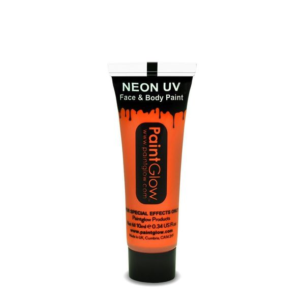 PaintGlow, Neon UV Face & Body Paint, Orange, 13ml