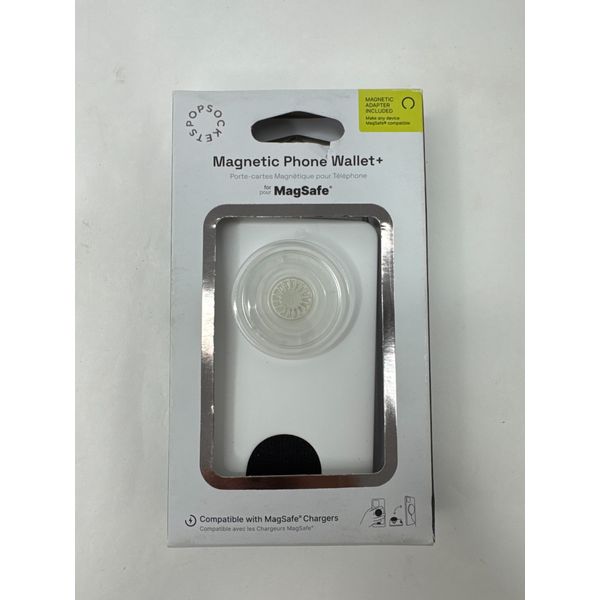 PopSockets Magnetic MagSafe PopWallet+ Phone Wallet & Grip iPhone - White/Clear