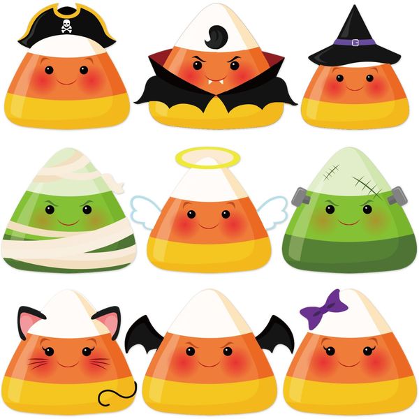 Halloween Stickers for Kids Candy Corn Sticker Halloween Character Stickers Sheets for Gift Party Envelope Seal Supplies 600Pcs