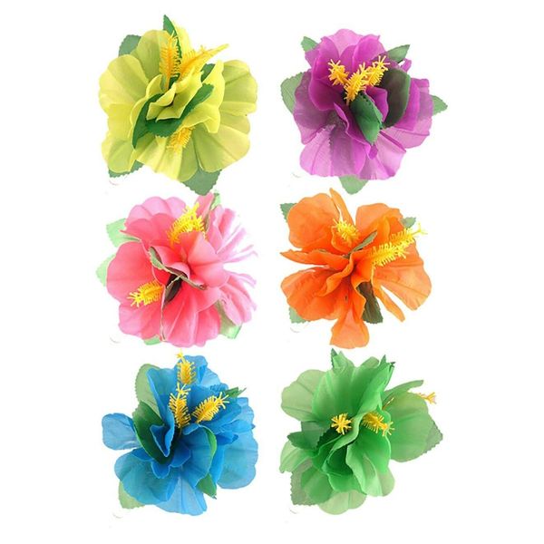 SHATCHI Flower Hair Clip Any One Piece Beautiful Double Orchid Flower Hairpin for Lady Women Girls Bridal Wedding Party Beach Hawaiian Hair Style Accessories, multicolour