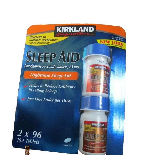 Kirkland Sleep Aid 2 bottles of 96 tablets (192 in total) Night Sealed exp 2024