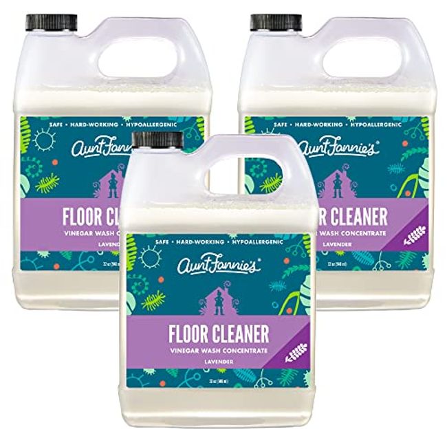 Aunt Fannie's Ultra Concentrated Floor Cleaner Vinegar Wash, Multi-Surface Floor Cleaner for Mopping, Makes 16 Gallons, Bright Lemon Scent, 32 oz. (