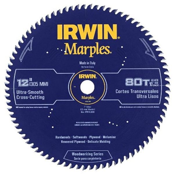 Irwin Tools  1807384 Marples 12" 80Tooth Bevel Circular Saw Blade