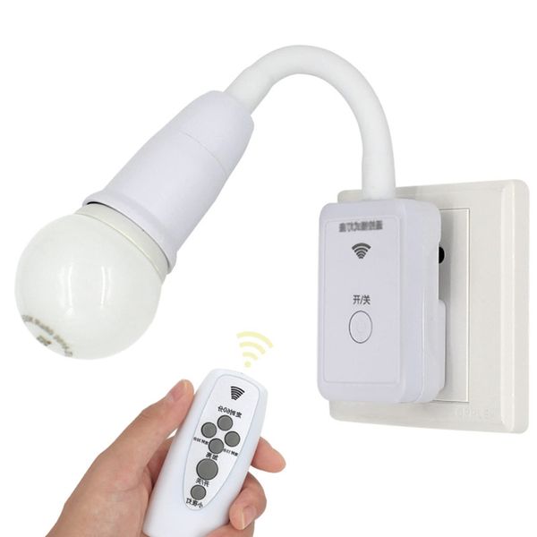 HTRUIYATY E27 Steckdosenlampe mit Schalter Intelligente Fernbedienung Steckerleuchte Lampenfassung Flexibel LED Steckdosenleuchte Adapter für Küche Schlafzimmer Leselicht