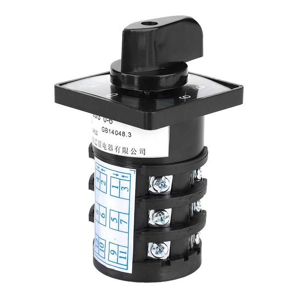 Switch 7 Position, 500V 20A Toggle Switch Selector Switch, 12 Terminals Locking Type 0-1-2-3-4-5-6 Cam Switch