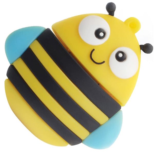 64GB USB Flash Drive Bee-Shaped, BorlterClamp Cute Memory Stick USB Drive Thumb Drive for External Data Storage