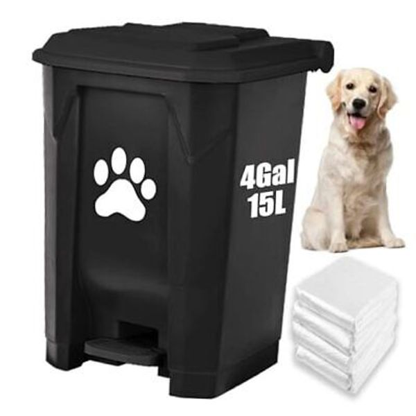 Dog Poop Trash Can Outdoors Pet Waste Station with Lid Dog 1Pack 1Pack Black