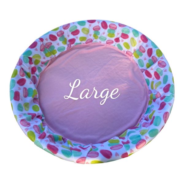 LARGE "Macaroons" Handmade Fleece Whelping Kiddie Pool Liner for Puppy Pen