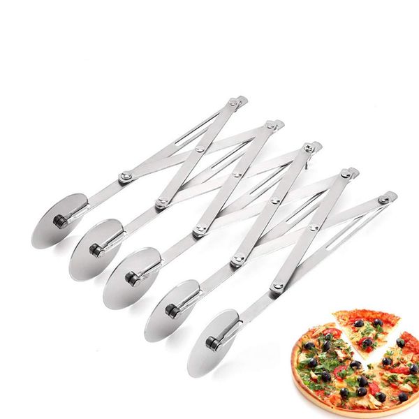 5 Wheel Stainless Steel Pastry Cutter,Expandable Pizza Slicer,Adjustable Baking Cutter Roller Cookie Dough Cutter Divider