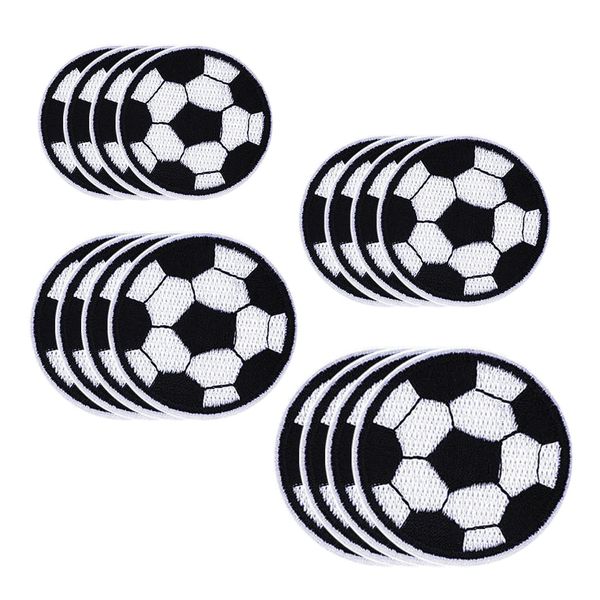 16 Pieces Football Embroidery Patches, Cartoon Football Cloth Stickers, Clothes Patches, Children's Cartoon Decoration, Washable Iron-on Patches, Replaceable, Reusable