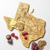 Texas Shaped Bamboo Cutting Board with Engraved Artwork and Wall Decor Option