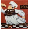 PRINTED KITCHEN RUG (nonskid back) (18" x 30") FAT CHEF WITH PIZZA, PD