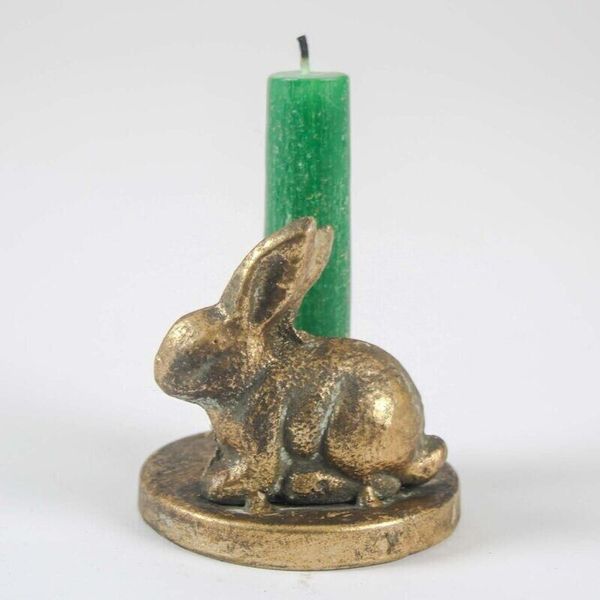 Gold Metal Bunny Candle Holder Small Rabbit Statue Home Decor Ornament Gift