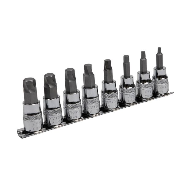 Sealey AK65601 8pc 3/8"Sq Drive Lock-On™ Hex Socket Bit Set