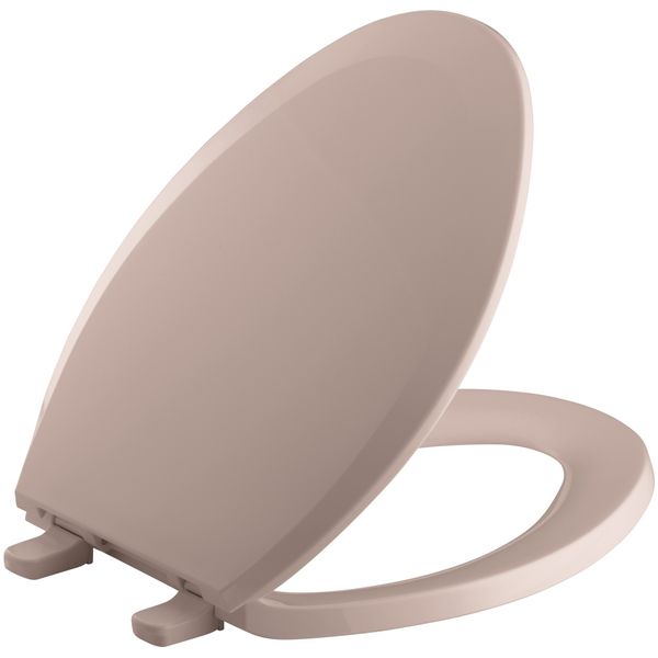 KOHLER K-4652-45 Lustra Elongated Open-Front Toilet Seat, Wild Rose