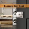 Probrico Brushed Nickel Square Door Knobs, Passage Door Knobs for Hallway&Closets, Interior Door Handles Stainless Steel, Modern Door Knobs with Square Rosette, 2 Pack