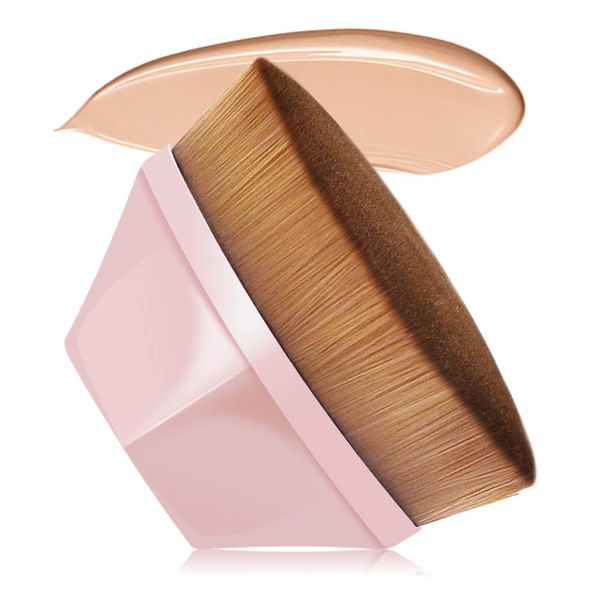 VICKSONGS Makelloser Foundation Pinsel, Make Up Pinsel Kabuki - Pinsel Foundation, Kabuki Foundation Pinsel mit box [60g/Super Weich] Foundation Brush zum Flüssigkeit, Creme, Concealer (Rosa)