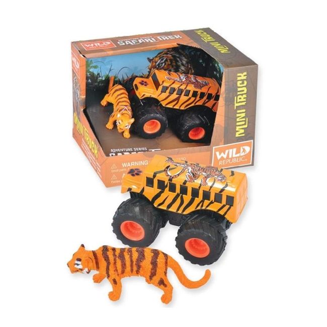 Wild Republic Tiger & Truck Adventure Playset, Gifts for Kids, Imaginative Play Toy, 2Piece Set,Multi