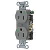 BRYANT Receptacle,Gray,15A,Duplex Outlet,125VAC