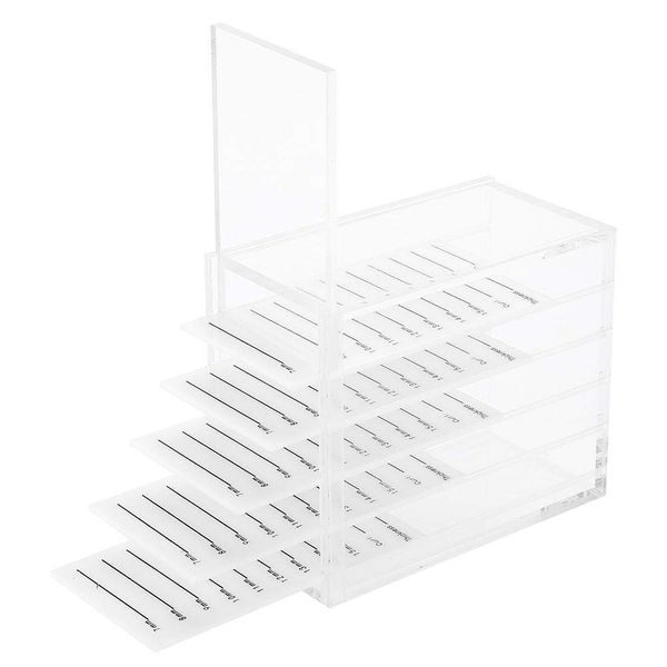 Eyelash Storage Box, 5 Layers Plastic Eyelash Storage Box Makeup Organizer Grafting Eyelashes Glue Pallet Holder Transparent Box