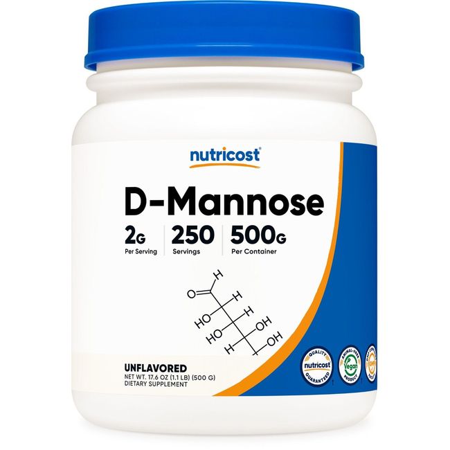 Nutricost D-Mannose Powder 500 GMS, 2g Serving, Non-GMO, Gluten Free