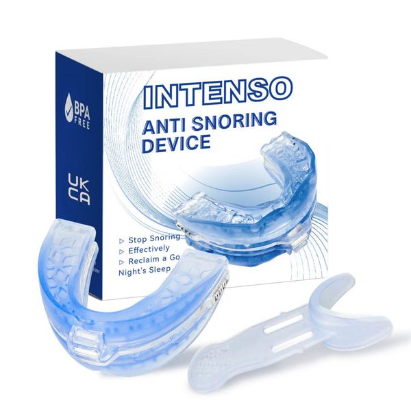 INTENSO Anti Snoring Devices, Anti Snoring Mouth Guard Device Adjustable Mouth Guard Sleep Apnea Mouthpiece, Sleep Anti Snoring Device for Women Men