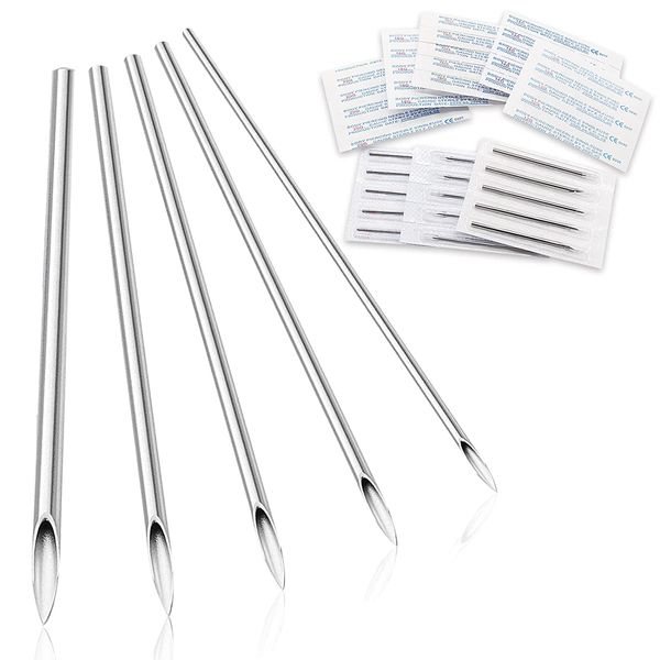 Ear Nose Piercing Needles - Beoncall 50pcs Piercing Needles Mixed 12G 14G 16G 18G and 20G Stainless Steel Hollow Needles