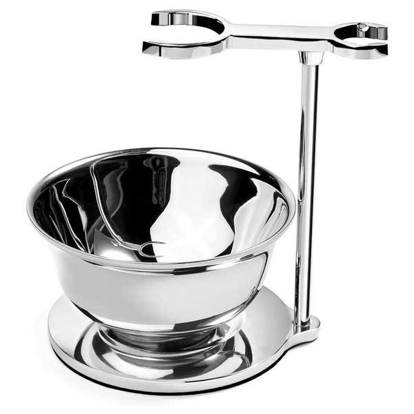 GRUTTI 2-in-1 Shaving Bowl, Men's Shaving Set, Shaving Cup + Men's Shaving Blade Holder, Soap, Bowl, Shaving Holder, Deluxe Chrome Razor Stand and Soap Bowl Shaving Gift Sets for Men