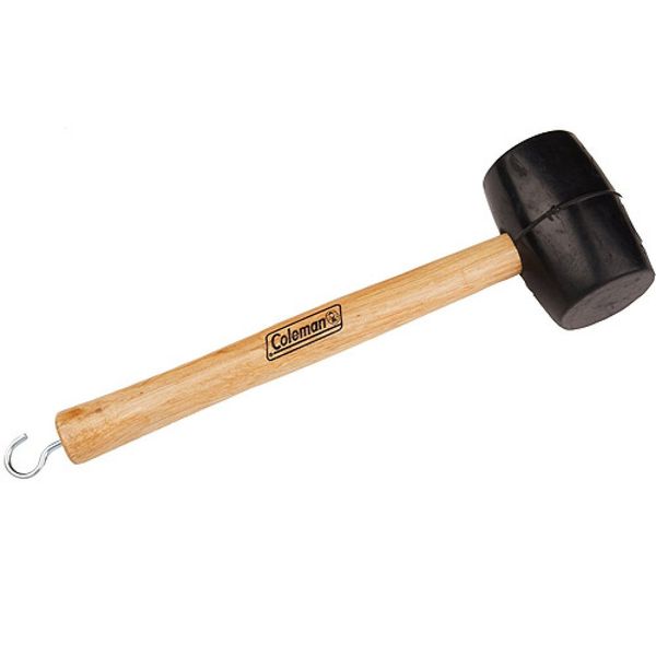 Coleman Rubber Mallet with Tent Peg Remover Hook, Double-Sided Mallet Head Made of High-Impact Rubber, Great for Camping, Tailgating, Carpentry, Metalwork, & More