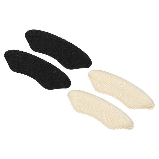 4Pcs Silicone Heel Support Cup Pads PU Clear Beige Black