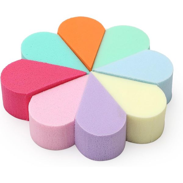 Face Paint Sponges, 8 Pcs Soft Petal Shape Reusable Puffs Mini Mixed Color Facial Pads Cleansing Makeup Sponges Foundation Sponge Beauty Blenders for Clean Cream Concealer Makeup & Cleaning