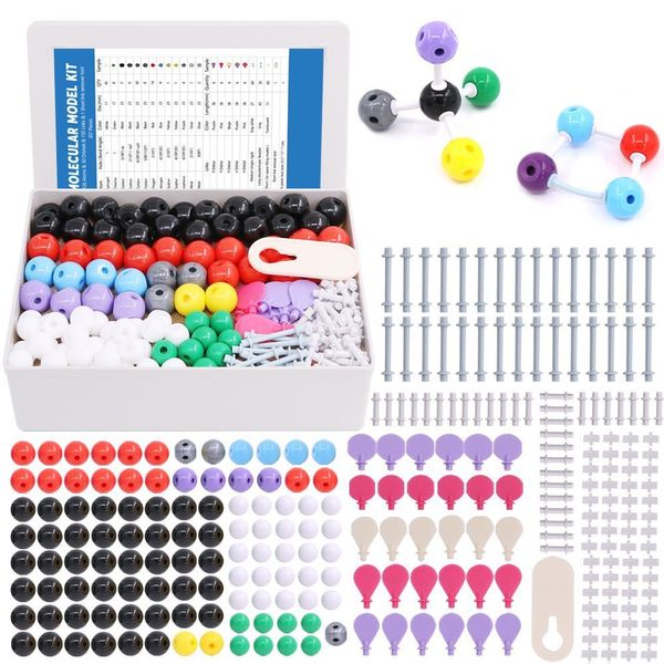 Swpeet 307 Pcs Molecular Model Kit for Organic and Inorganic Chemistry - Chemistry Molecular Model Student and Teacher Set - 126 Atoms & 30 Orbitals & 150 Links & 1 Short Link Remover Tool