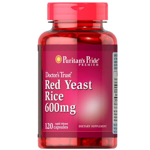 Red Yeast Rice 600mg 120 Caps Puritan 1200mg Per 2 Caps