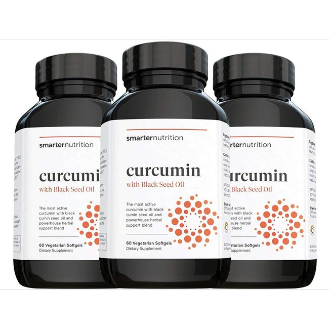 Smarter Nutrition Curcumin black seed oil Potency Absorption lot of 3 bottles