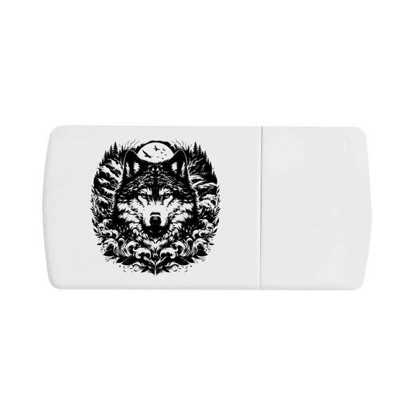 'Moonlight Wolf' Pill Box with Tablet Splitter (PI00029151)