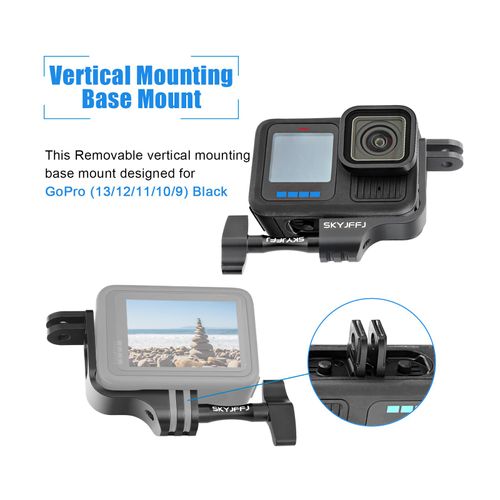SKYJFFJ 90 Degree Aluminum Vertical Bracket Adapter for GoPro Hero 13/12/11/10/9 Black (Flying Wing)