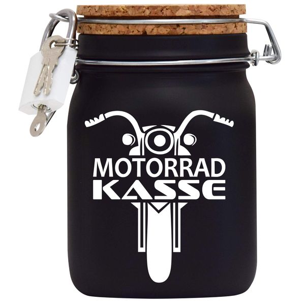 Spardose Motorrad Kasse Geld Geschenk Idee Schwarz L